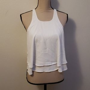 🌞 White flowing lined crop top